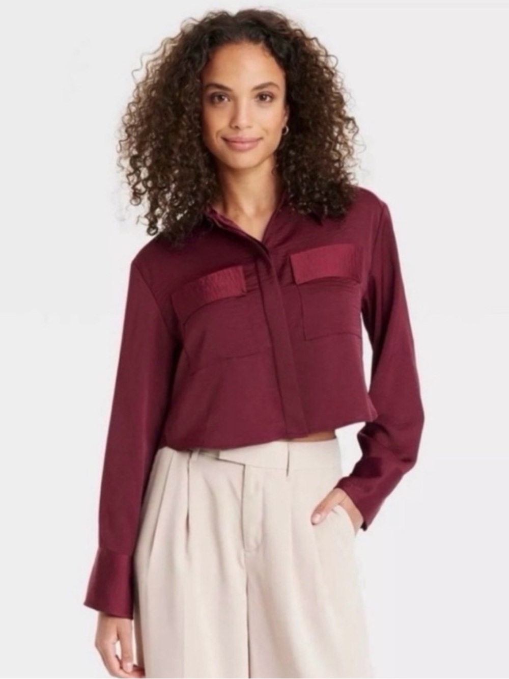a new day Women's Button-Down Shirt in Burgundy
